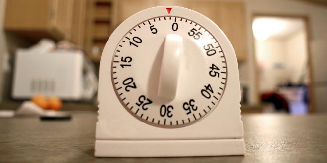 a kitchen timer on the counter